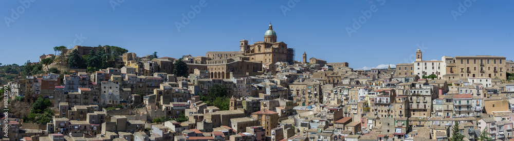 Panoramic view of smal town Piazza Armerina in Sicily, Italy
