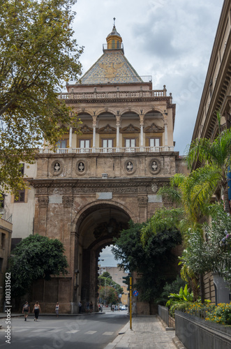 The historic Porta Nuova in Palermo, Sicily, Italy