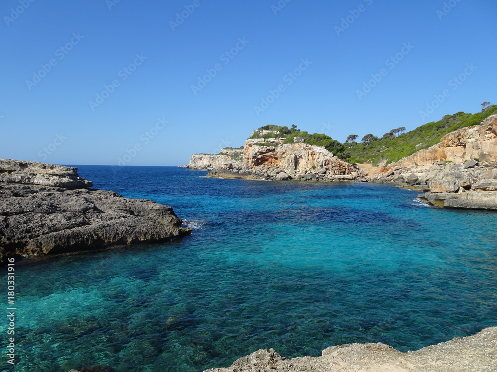 Fototapeta premium Colorful landscape on the way to Cala de Moro, Mallorca, Ballears