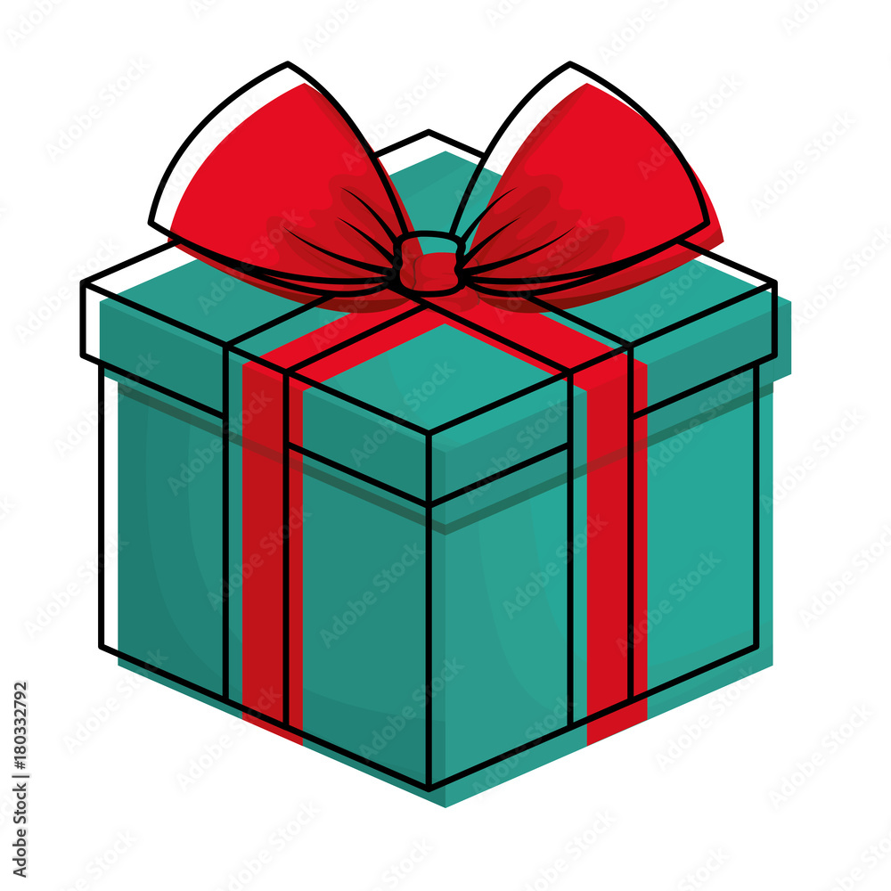 gift box icon over white background colorful design vector illustration