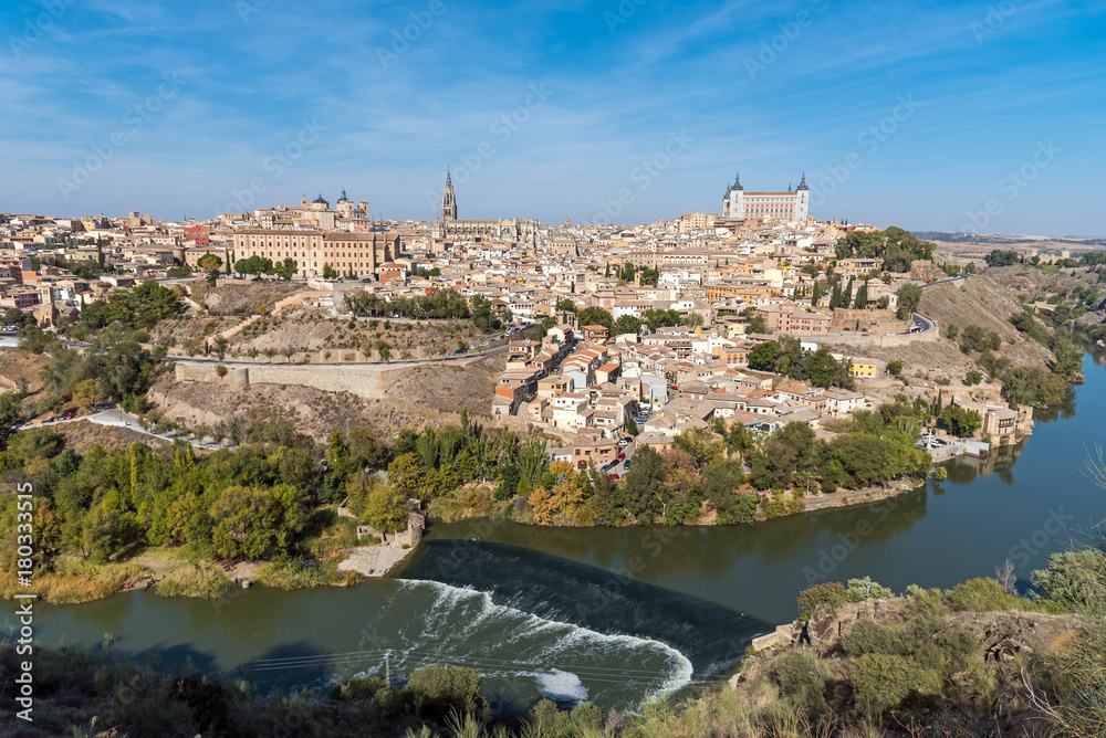 View of Toledo in Spain with the river Tagus