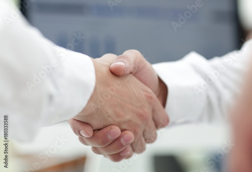 close-up of business handshake.