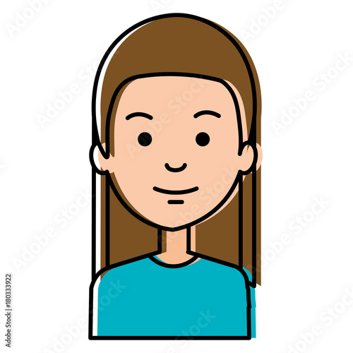 beautiful woman avatar character vector illustration design