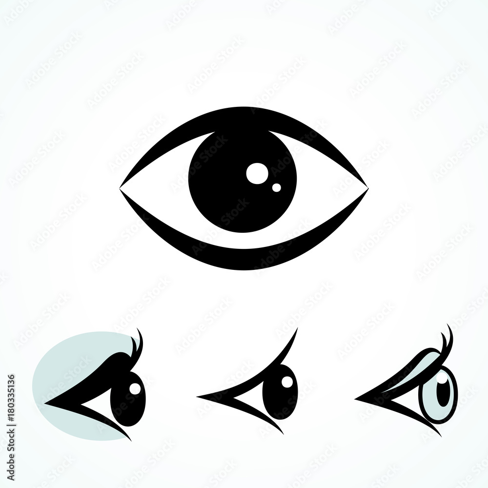 Obraz premium Simple Eye Icon Isolated on White Background