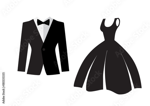 Dress and suit icon isolated