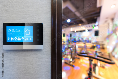 smart screen with smart home with modern gym