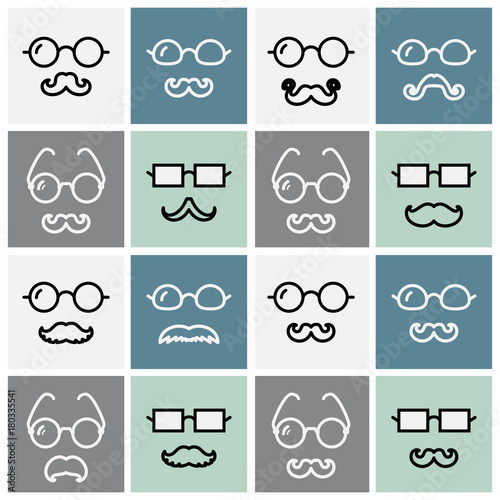 Mustache and glasses icon