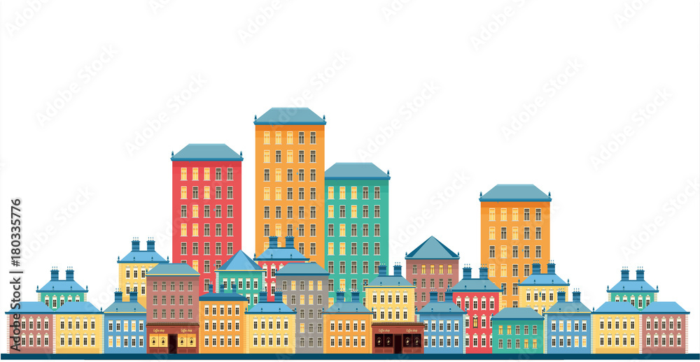 city on a white background