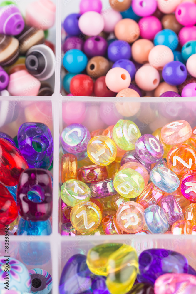 Beads in bins