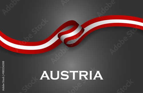 Austria luxury style flag ribbon classic style. Vector Illustration
