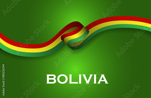 Bolivia luxury style flag ribbon classic style. Vector Illustration