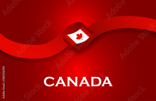 Canada luxury style flag ribbon classic style. Vector Illustration