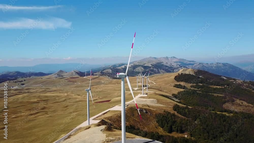 Gaint windmill turbines , wind energy turbines . Aerial drone Gaint windmill turbines , wind energy turbines . Aerial drone