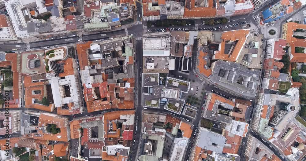 Aerial view of Prague city, Red roofs, Czech Republic Aerial view of Prague city, Red roofs, Czech Republic