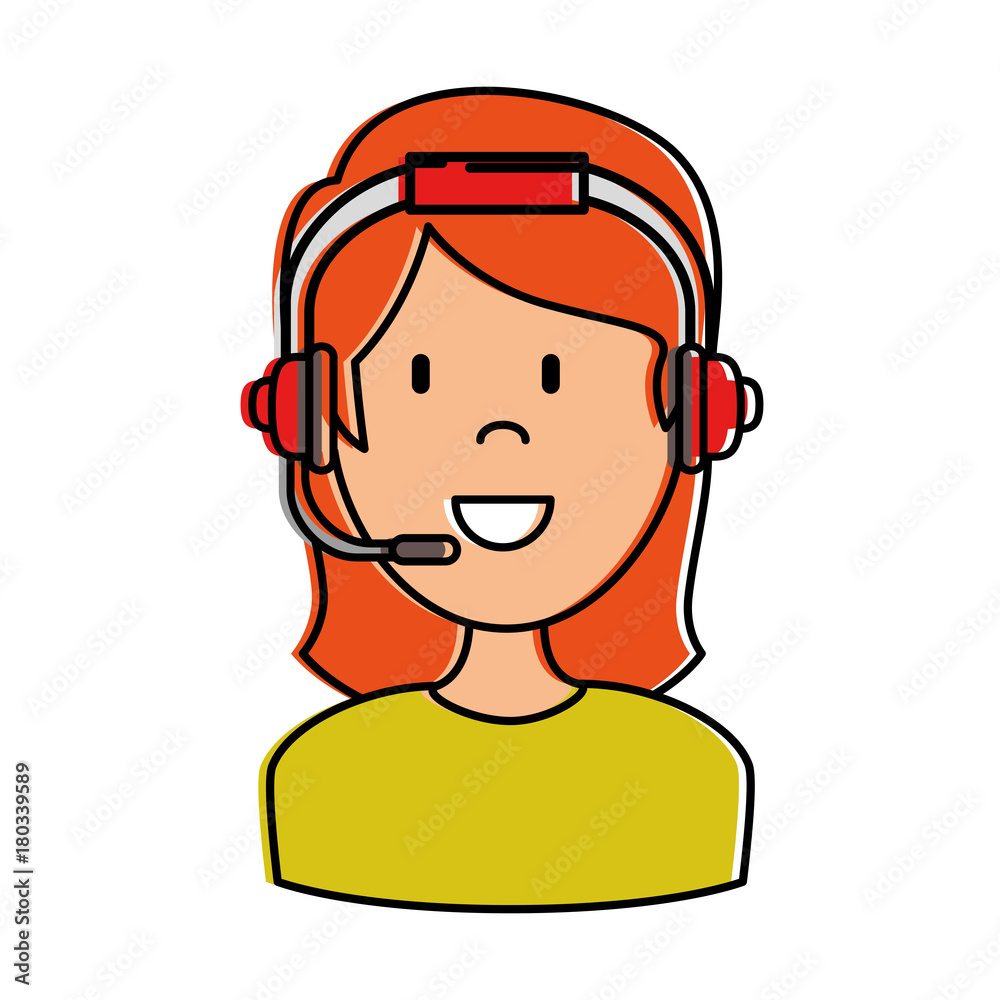 female call center agent vector illustration design female call center agent vector illustration design