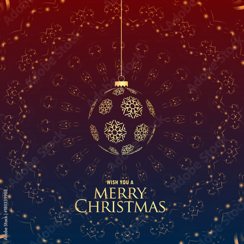 luxury premium merry christmas greeting with hanging balls