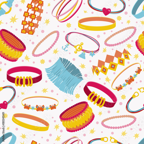 Vector seamless pattern with accessories