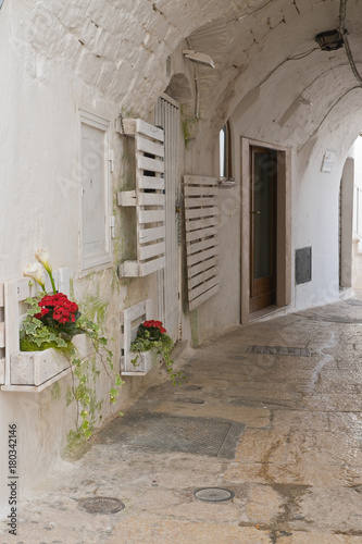 Alleyway. Cisternino. Puglia. Italy.  photo