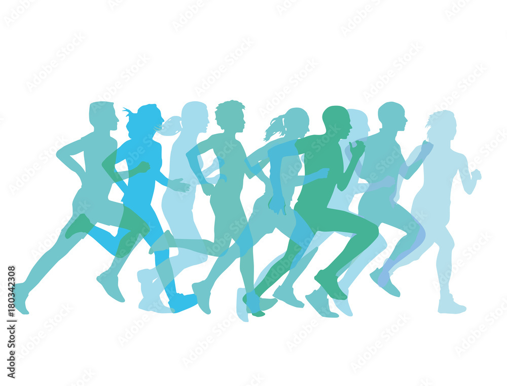 eine Gruppe von Läufern laufen zusammen