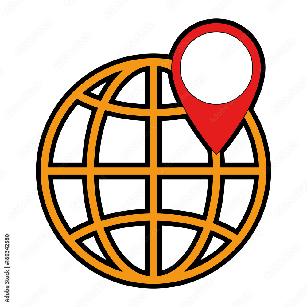 world planet earth with pin pointer vector illustration design world planet earth with pin pointer vector illustration design