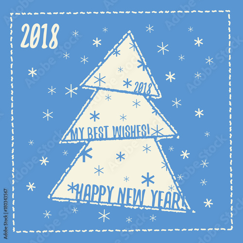 New year and christmas greeting card