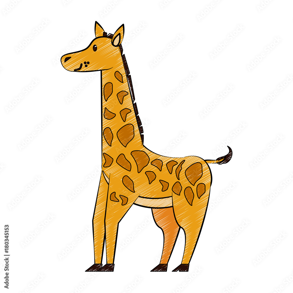 Fototapeta premium Cute giraffe cartoon icon vector illustration graphic design
