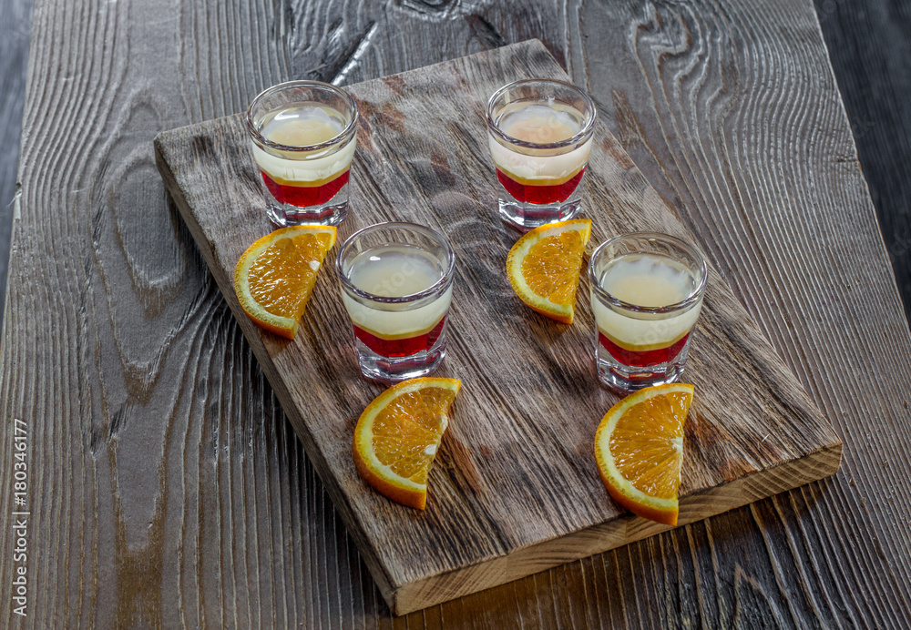 Bar alcoholic shots, mix cocktail Bar alcoholic shots, mix cocktail