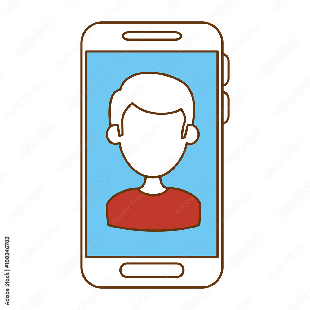 smartphone device with user vector illustration design smartphone device with user vector illustration design