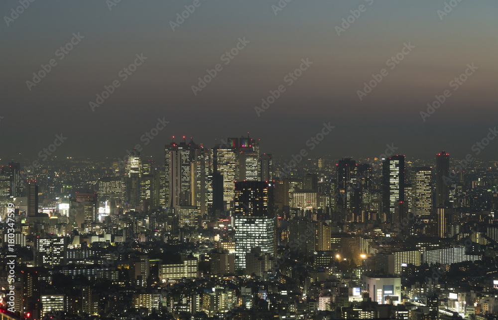 東京夜景　新宿高層ビル群