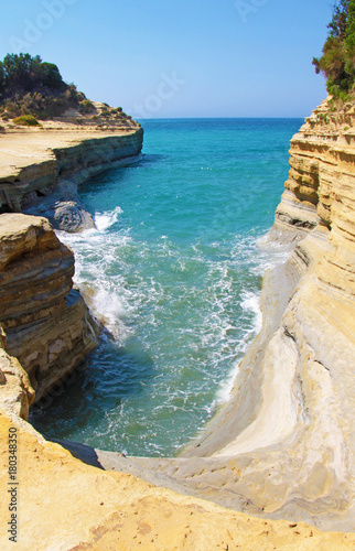 Corfu Island, Greece. The Channel of Love, Canal d'amour in Sidari. photo