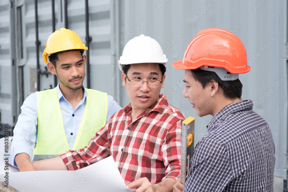 Group of engineer planing at construction Group of engineer planing at construction