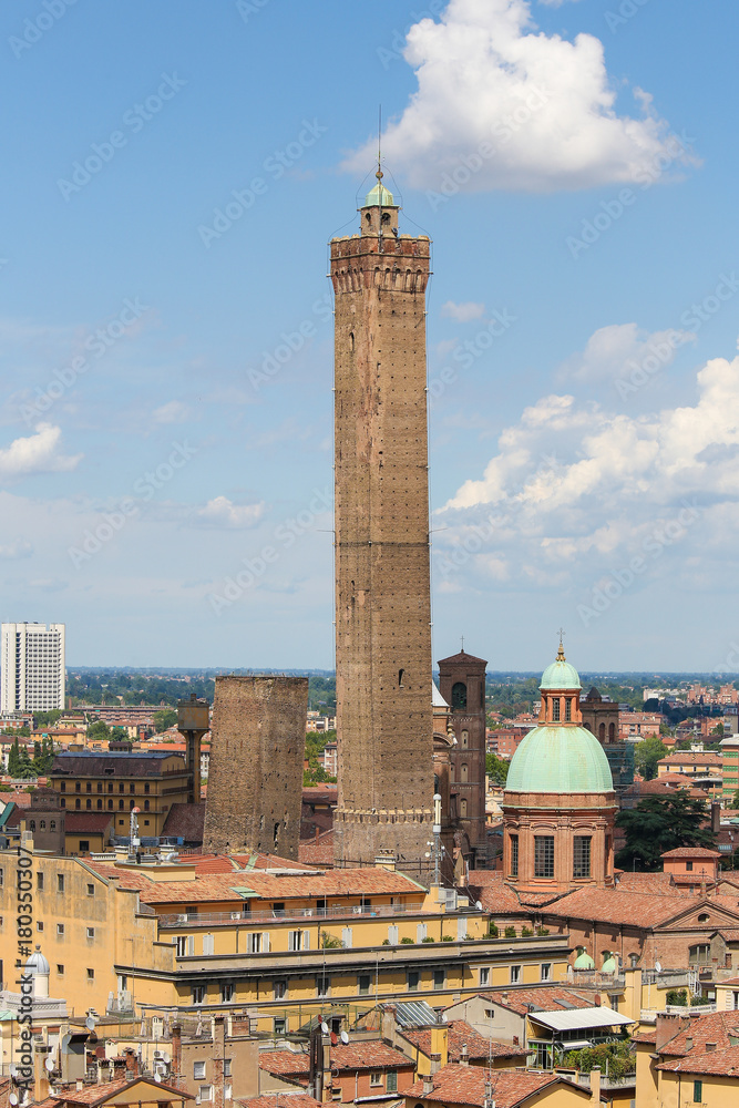 View on the historic center of Bologna, Italy