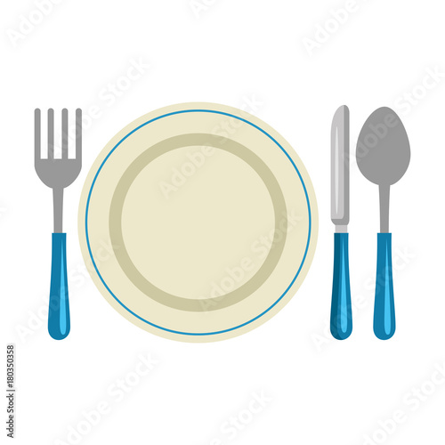 dish with cutleries icon vector illustration design