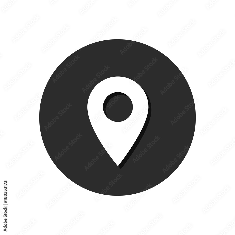 Map pointer Location icon vector. Pin sign Isolated on round background. Vector button Map pointer Location icon vector. Pin sign Isolated on round background. Vector button