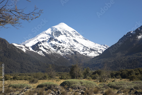 Cara sur del Volcán Lanin en el parque Nacional Lanin, Neuquén, Argentina photo