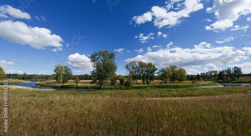 Bow River meander in Fish Creek Provincial Park, Calgary, Canada