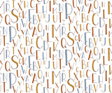 Seamless pattern with hand drawn vector alphabet.