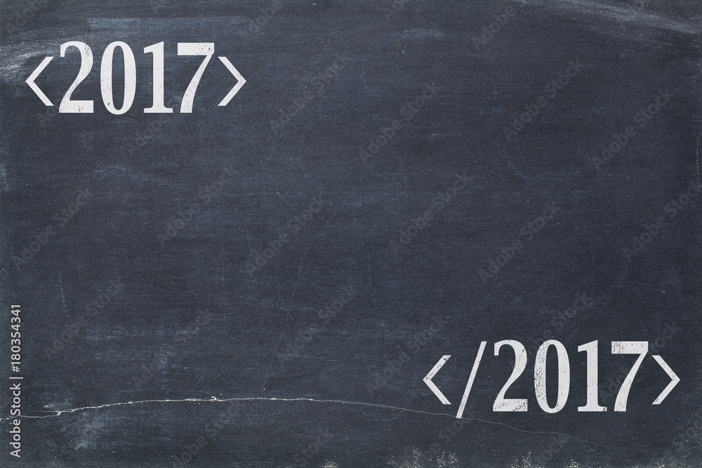 Fototapeta premium 2017 year concept on blackboard