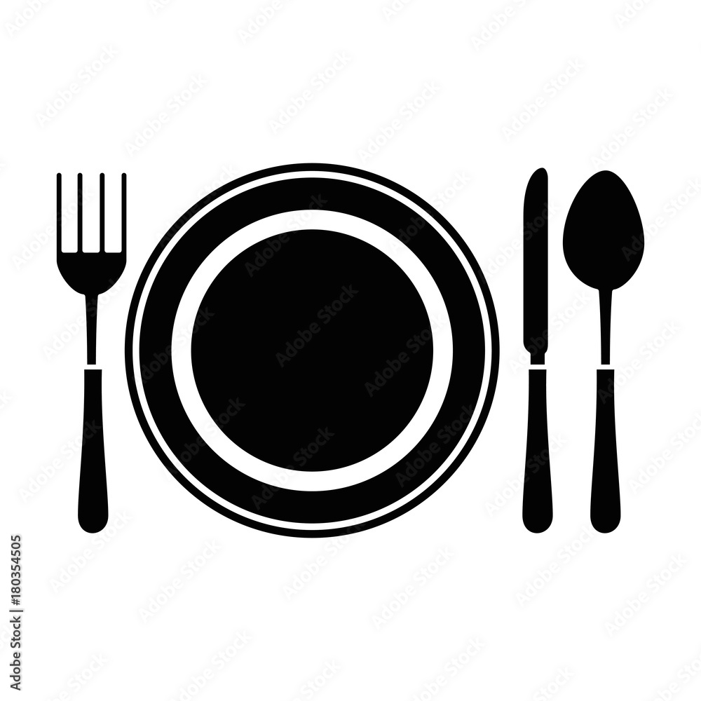 dish with cutleries icon vector illustration design dish with cutleries icon vector illustration design