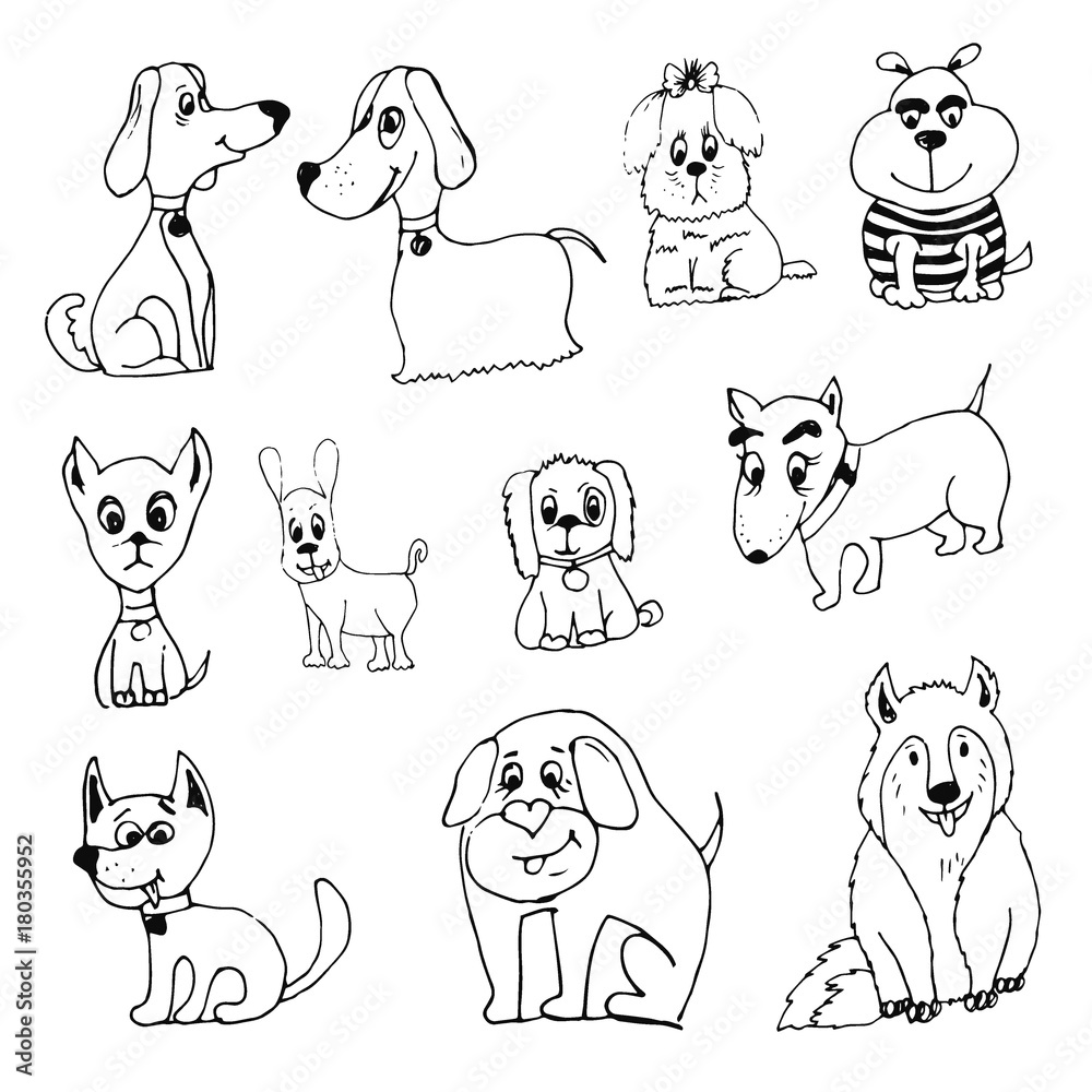 Fototapeta premium Doodle funny dog
