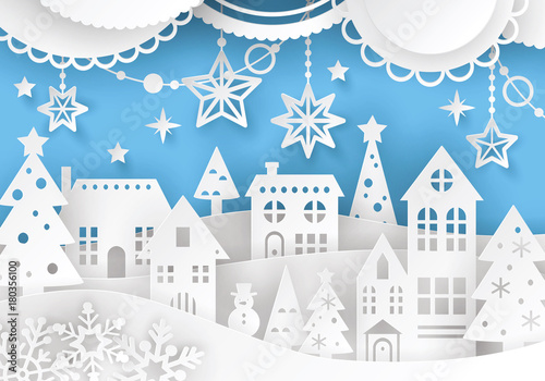 Winter town landscape