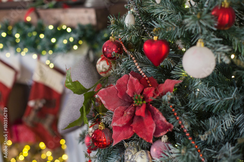 decorations on the Christmas tree