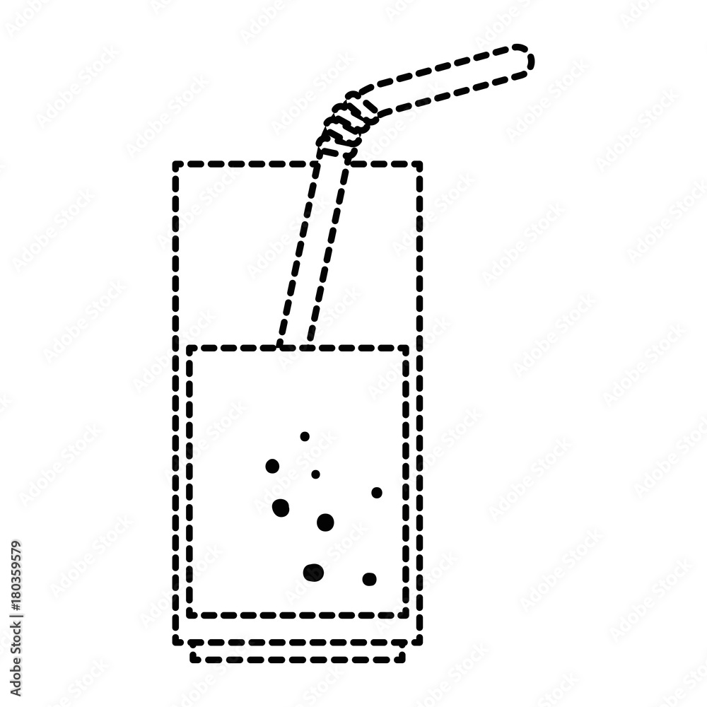 juice glass with straw vector illustration design