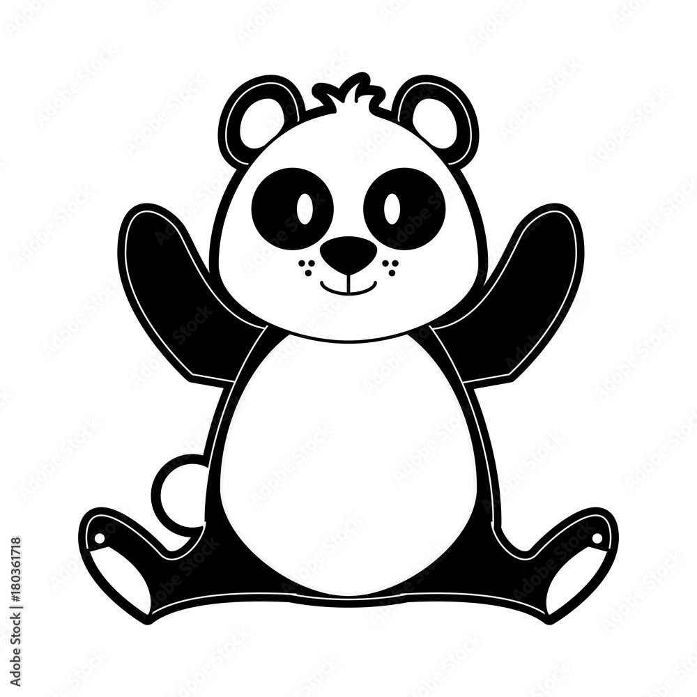 Fototapeta premium Cute panda bear cartoon icon vector illustration graphic design