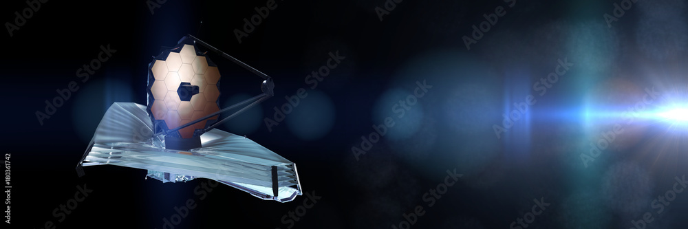 Obraz premium James Webb Space Telescope observing a distant star 