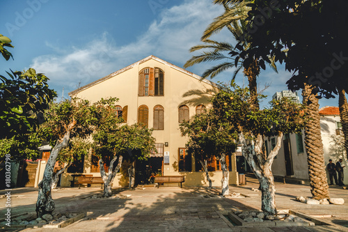 Israel old building in neve-tzedek. Tourist place in Tel-Aviv