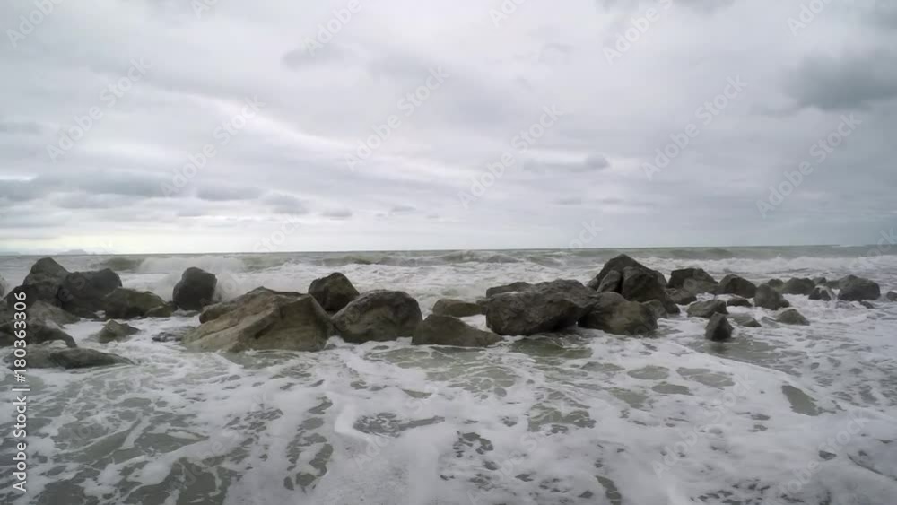 famed waves, dirty, rough sea ocean, slow motion famed waves, dirty, rough sea ocean, slow motion