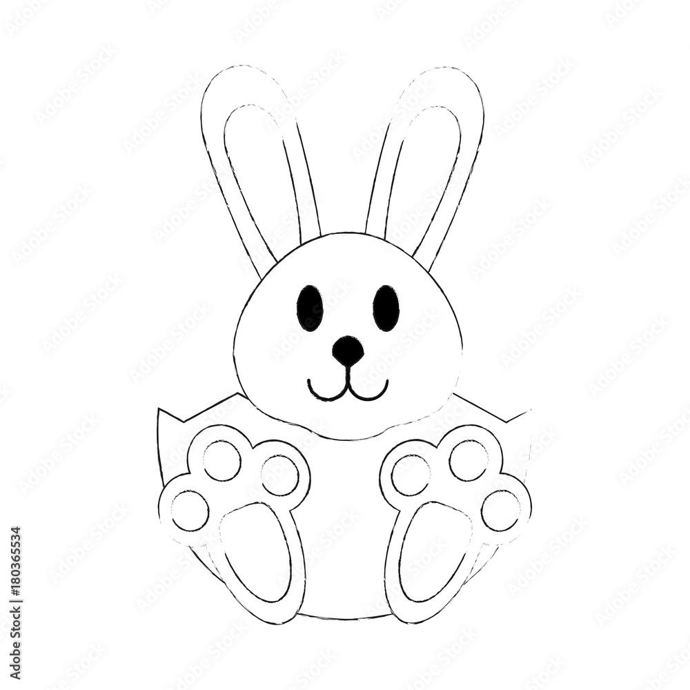 Fototapeta premium Cute bunny cartoon icon vector illustration graphic design
