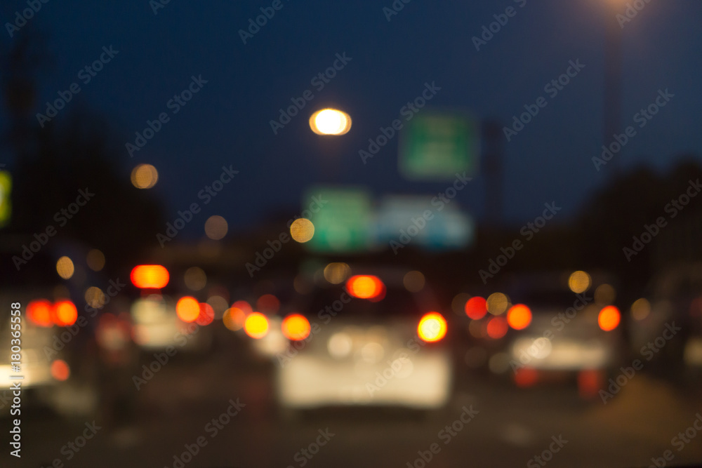 Blurred photo light of traffic car on the city street, abstract blur bokeh background Blurred photo light of traffic car on the city street, abstract blur bokeh background
