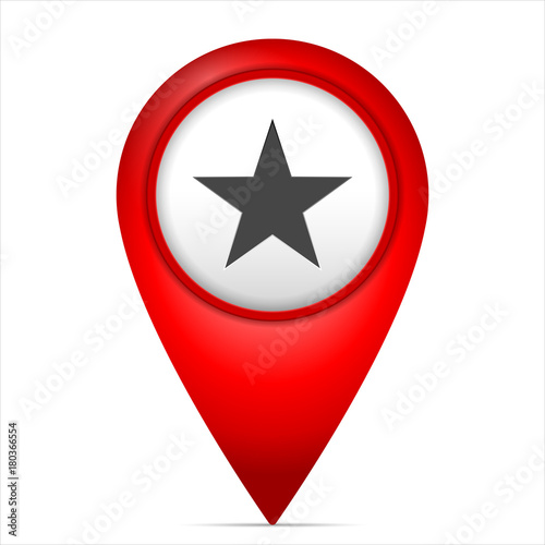 Map marker with star symbol